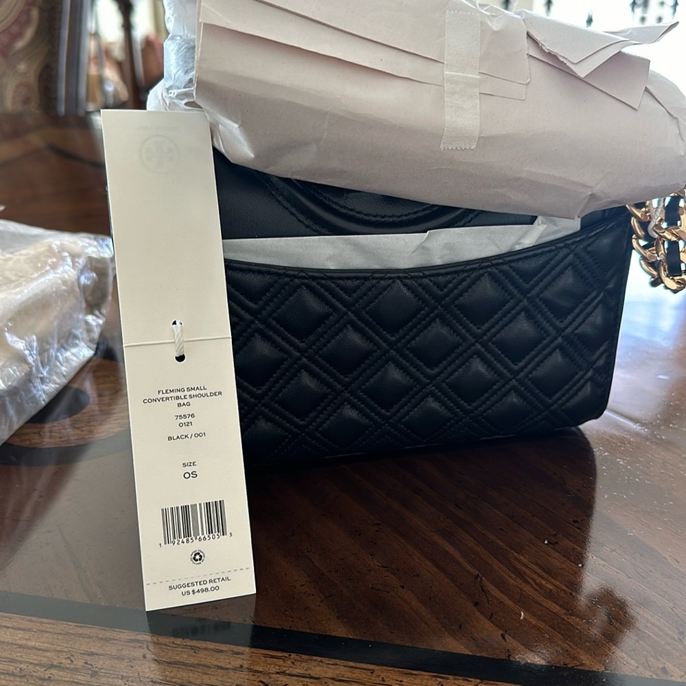 New Tory Burch Fleming Matte Small , Bag black , Style: 755776 . RN # 111395 - Picture 6 of 12